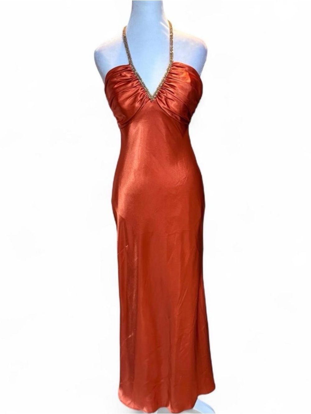 Vintage Morgan & Co. Copper or burnt orange color. Satin Halter